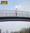 Naked Chav On A Bridge