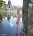 Naked Man In A Lake