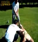 Teeing Off On A Guy's Ass