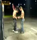 Naked Fight At A Garage