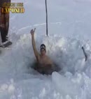 Naked Men Take An Ice Bath