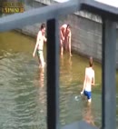 Naked Lads In A Canal