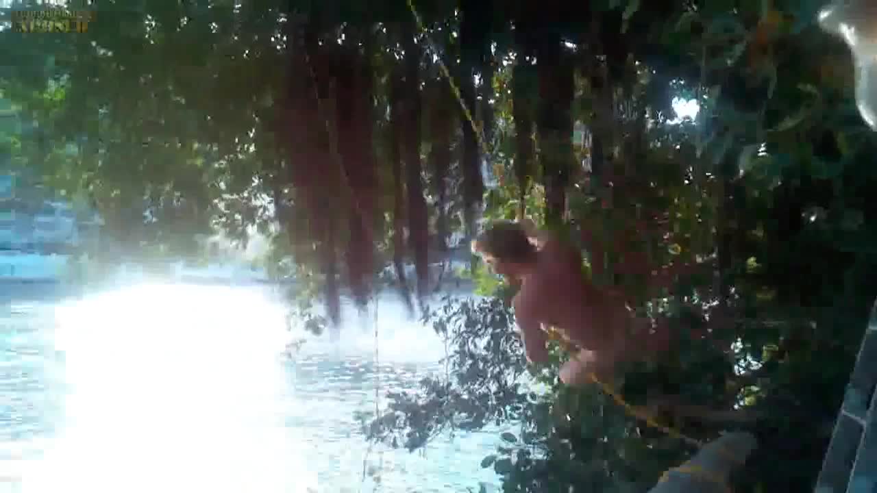 Naked Rope Swing At Miami Beach