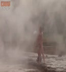 Naked Dudes Burned By Geyser