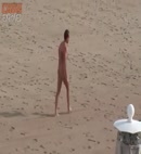 Naked Man In Barceolona Beach 1