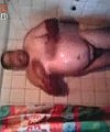 Fat Man In The Shower Showing Dick