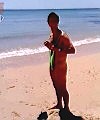 Mankini Lad At Beach
