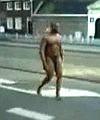 Naked Guy Walks In Amsterdam