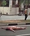 Man Lies On Road Naked At Jalan Sultan