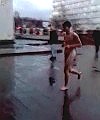 Russian Lad Runs Naked