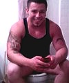 Muscle Man Caught On The Toilet