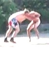 Naked Man In The Street Fight