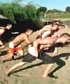 Group Of Lads Swim Naked