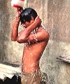 Bathing Indian Man