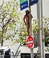 Naked Dude Climbs Pole San Francisco