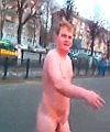 Russian Man's Naked Walk