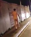 Naked Fat Man In The Street