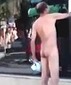 Naked Man Outside Shop