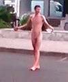Russian Man Walking Around