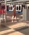 Naked Man Thinks He Playing Subway Surfer