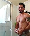 Naked Muscle Man In The Bathroom