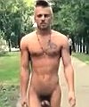 Naked Russian Muscle In The Street