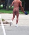 Naked Man Running In The Street