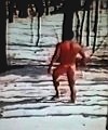 Hot Naked Guy Walking Outside In The Snow