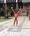 Naked Hispanic Man In The Street