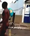 Black Man Walking In The Street Naked