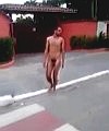Latino Man's Naked Walk