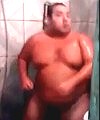 Fat Man Dances In The Shower