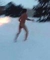Peter Jumping In The Snow Naked