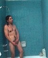 Naked Man Takes A Shower