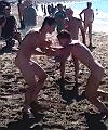 Naked Men Wrestling At The Beach