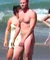 Naked Man Walks On Beach