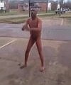Naked Black Man In The Street