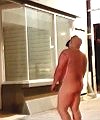 Naked Fat Man On Street
