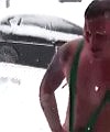 Mankini Snow Dive