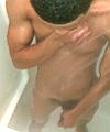 Black Lad Showers Naked